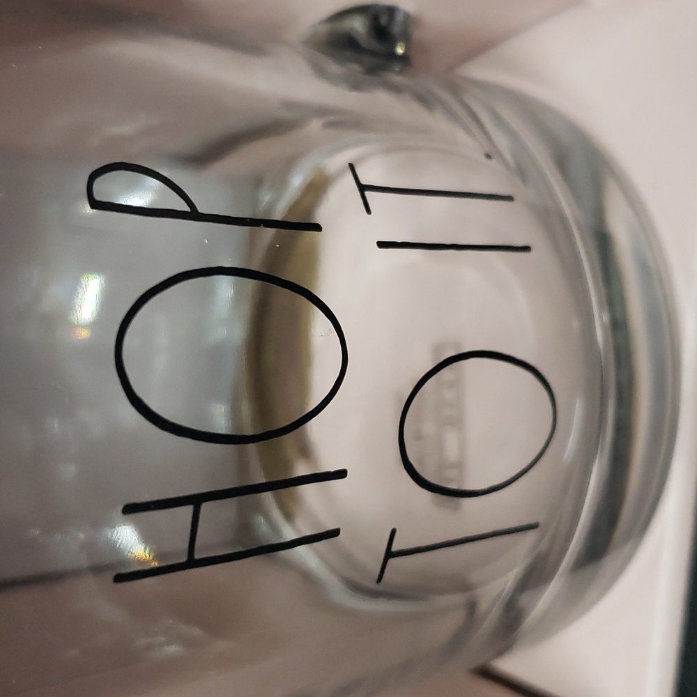Rae Dunn by Enchante NWT Clear Glass "HOP TO IT" 18 oz. Mug - Picture 5 of 7